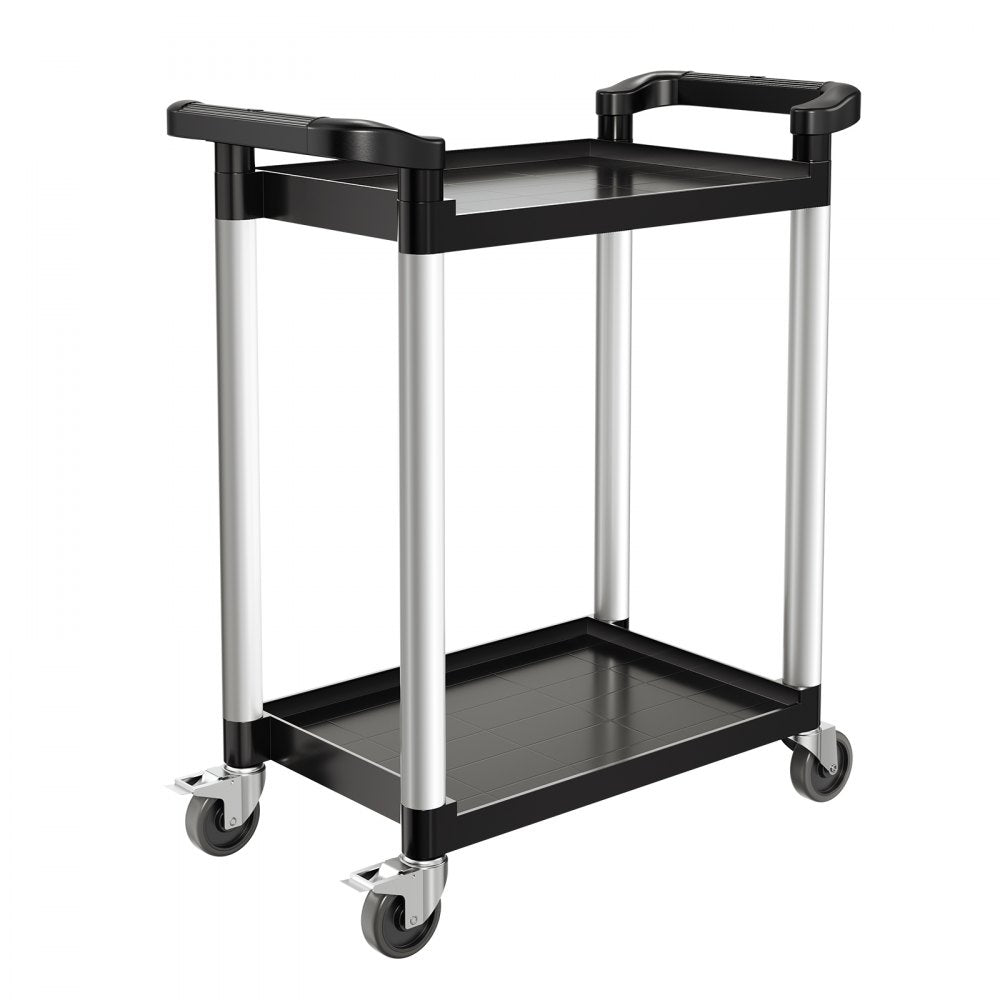 VEVOR Heavy Duty Utility Cart 300 lbs Capacity 2-tier Service Cart with Wheels