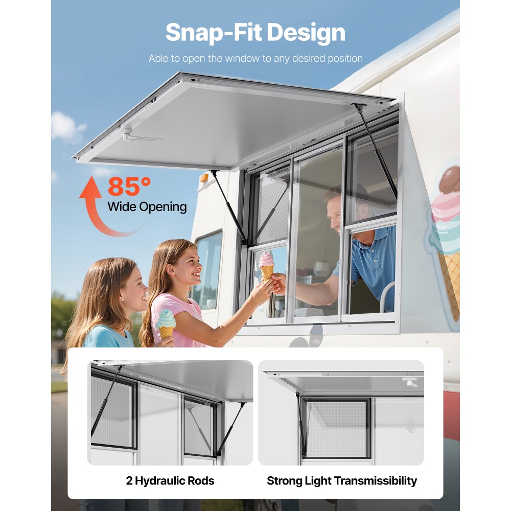 VEVOR 152x92 cm Concession Stand Serving Window Food Truck Service Awning