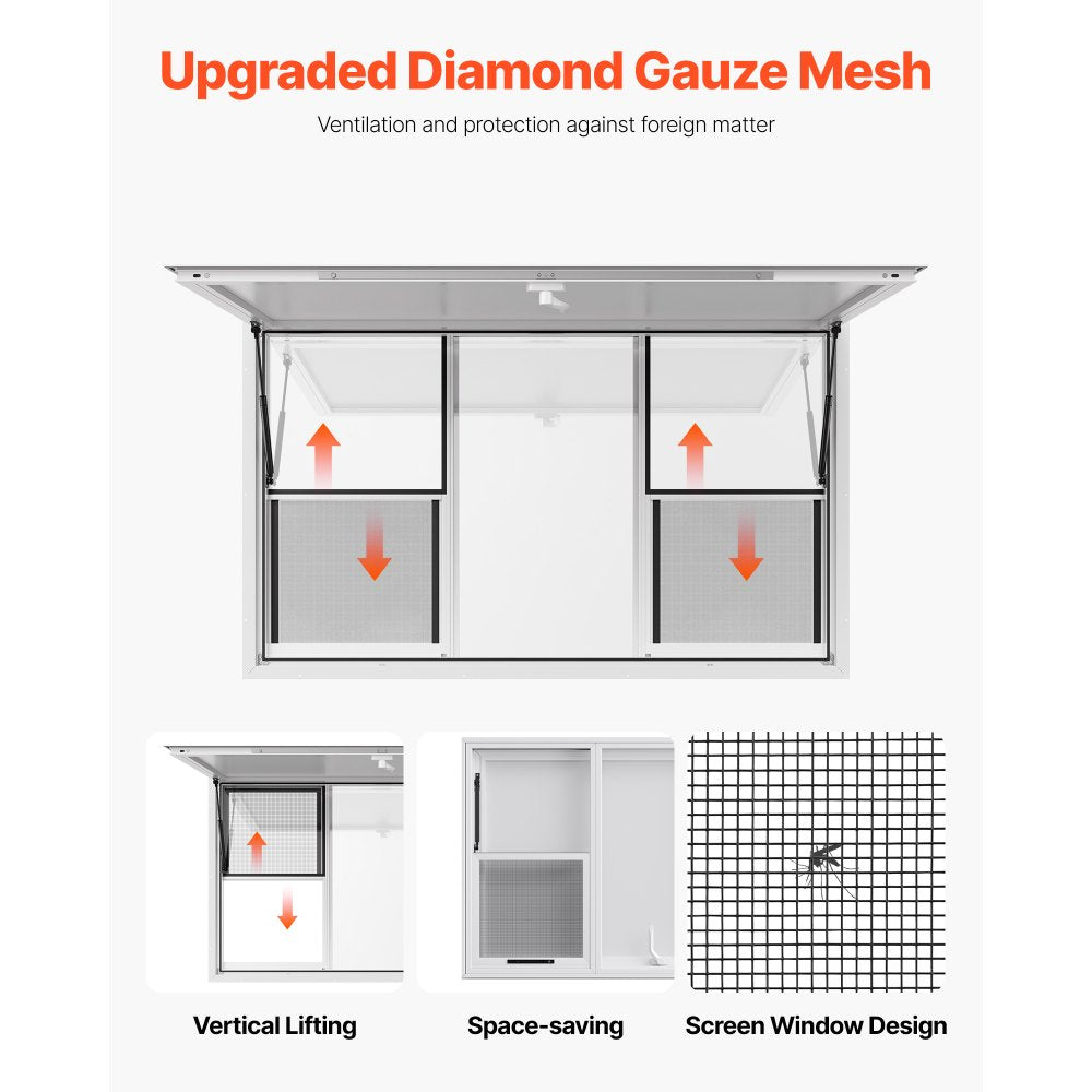 VEVOR 152x92 cm Concession Stand Serving Window Food Truck Service Awning