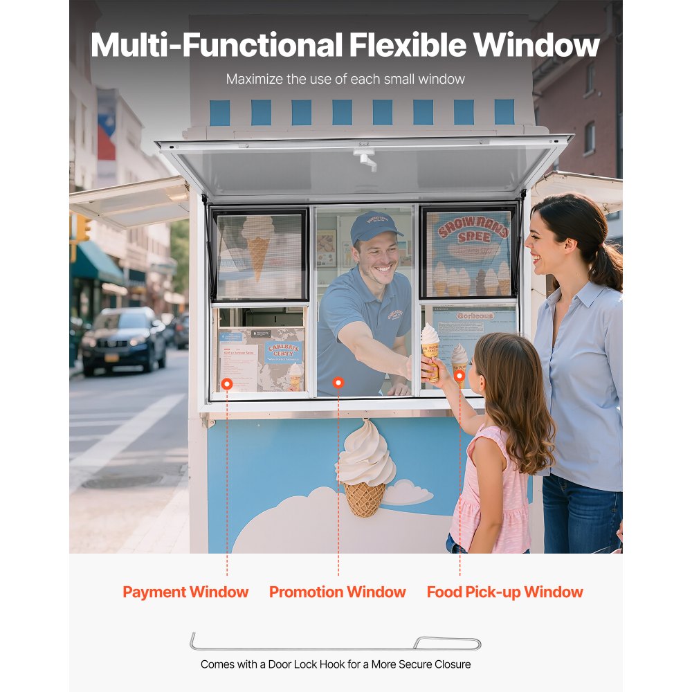 VEVOR 152x92 cm Concession Stand Serving Window Food Truck Service Awning