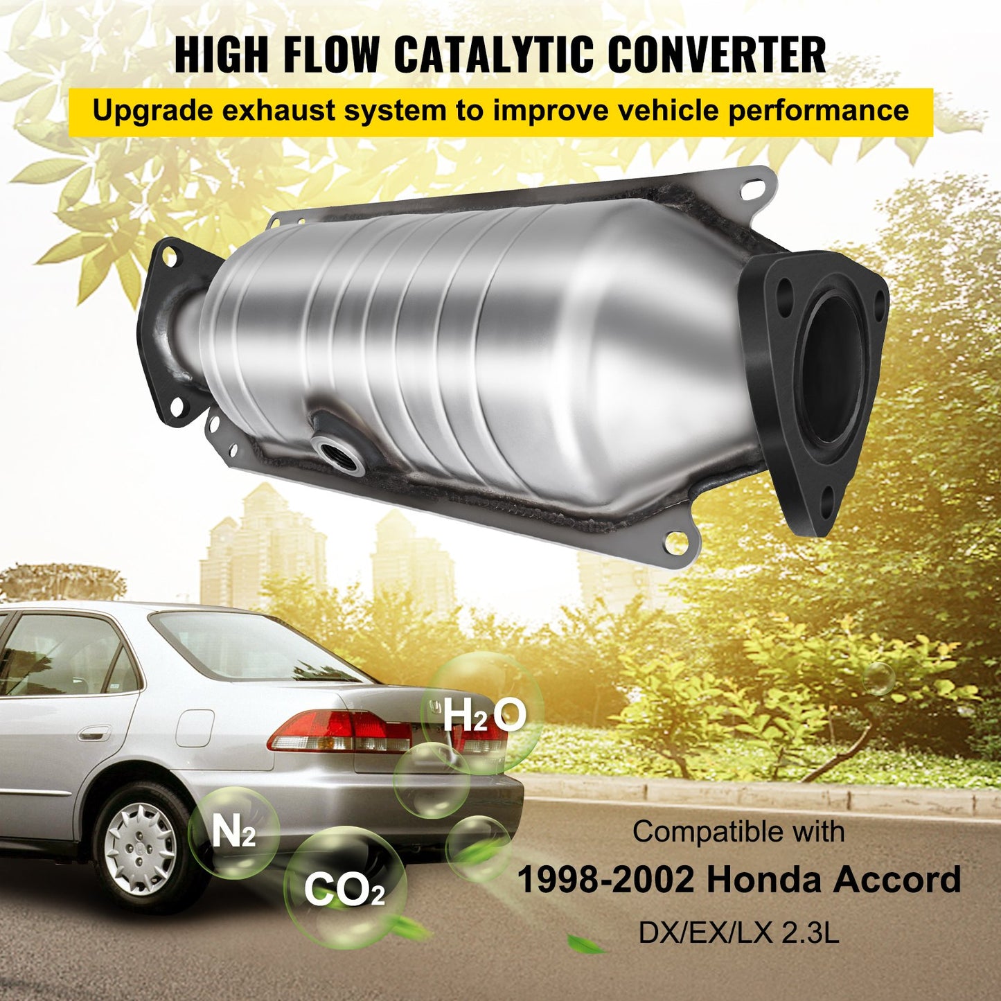 VEVOR Catalytic Converter Compatible with 1998-2002 Honda Accord 2.3L, Direct-Fit