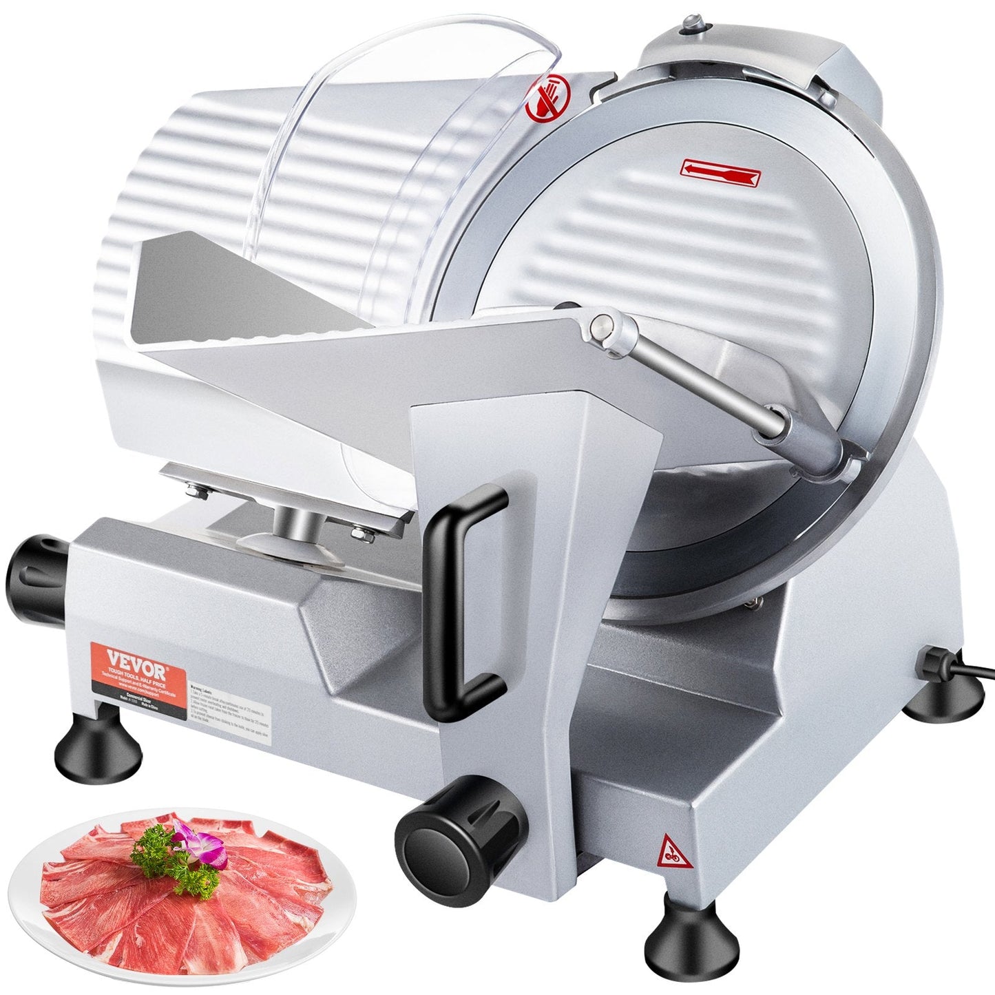 Electric Deli Food Slicer, 320W, 0-0.15m Adjustable Thickness, 12m Steel Blade