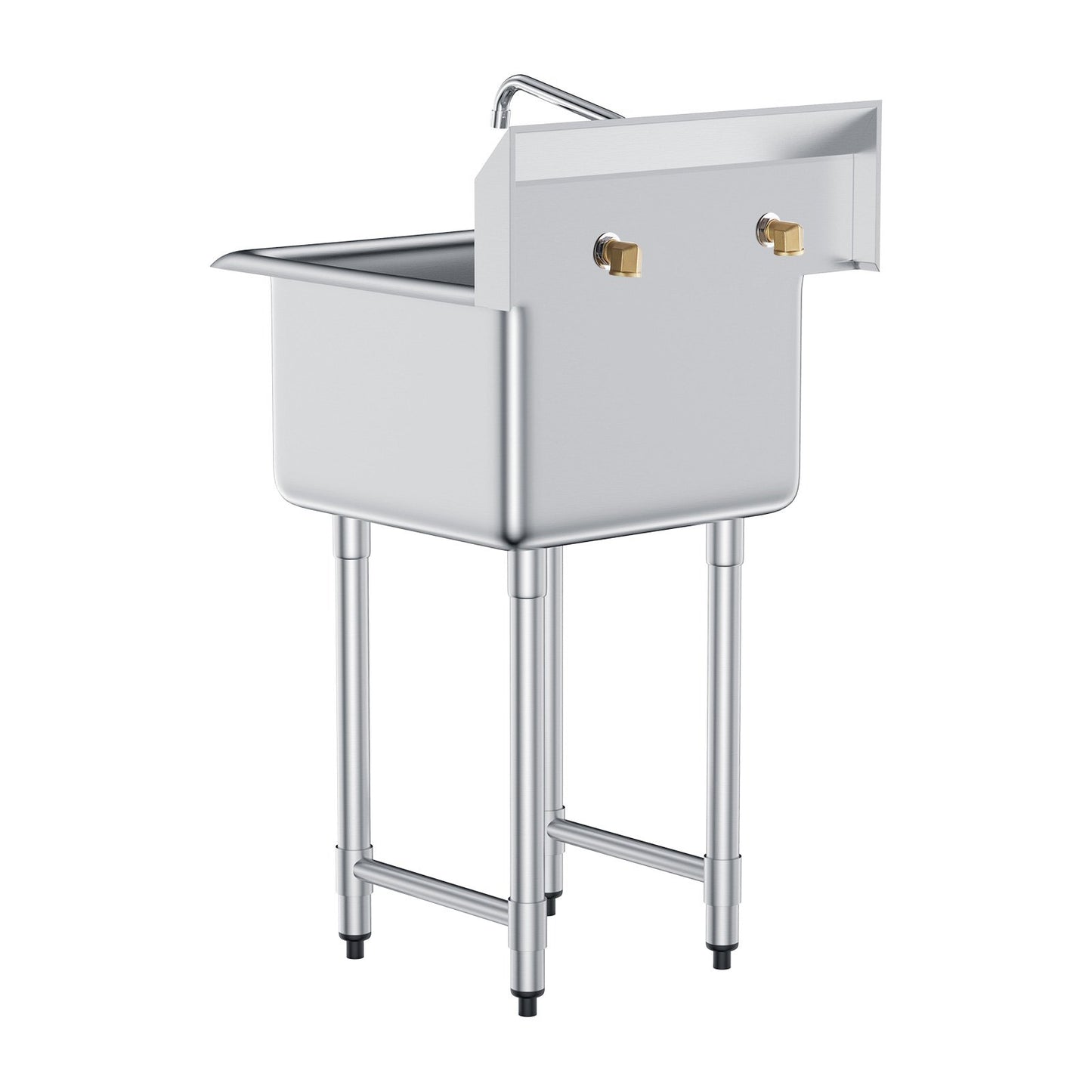 Stainless Steel Prep & Utility Sink, 1 Compartment Free Standing Small Sink Include Faucet & legs, 21"x41" Commercial Single Bowl Sinks for Garage, Restaurant, Kitchen, Laundry