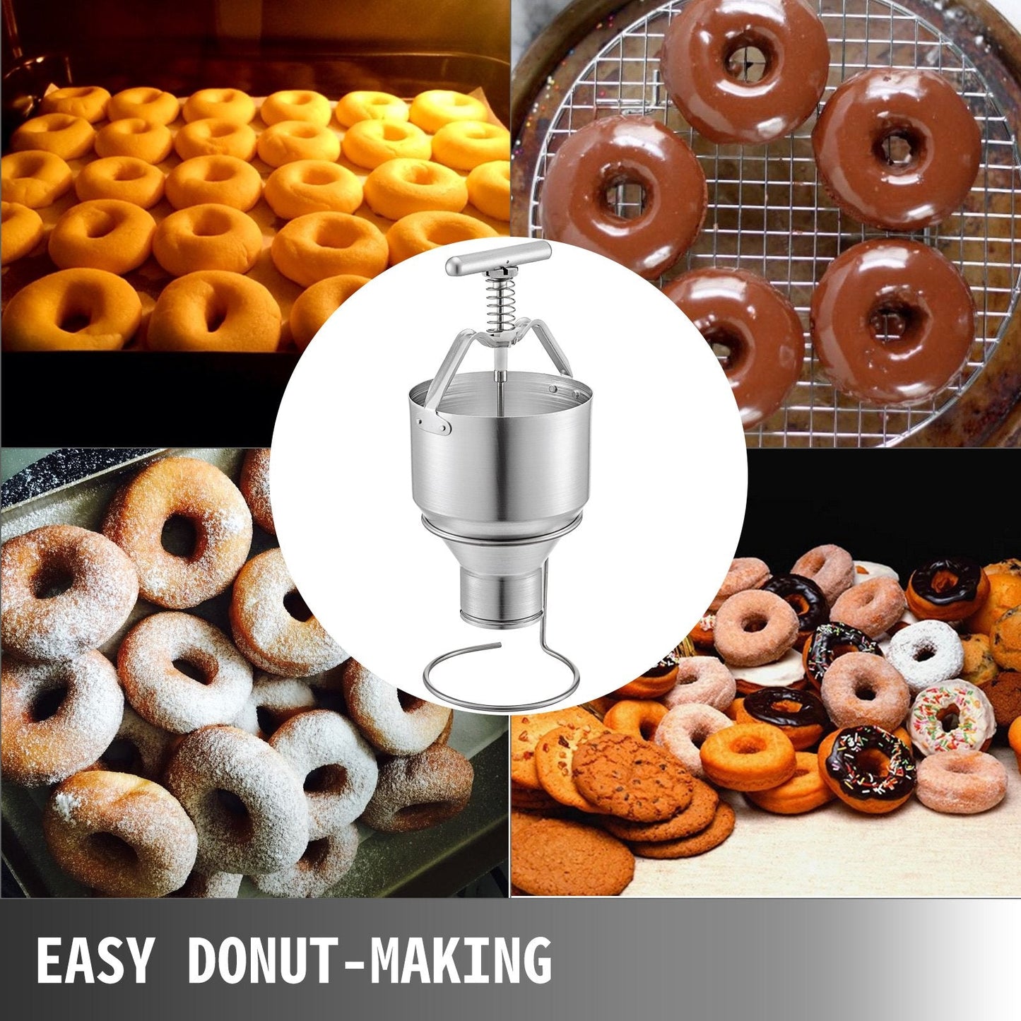 5L DIY Donut Dispenser with Adjustable Thickness and Stand Holder, Bakery Tool