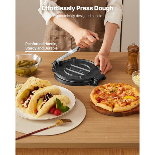 8 Inch Tortilla Press Chapati Maker Roti Dough Maker Heavy Duty Cast Iron