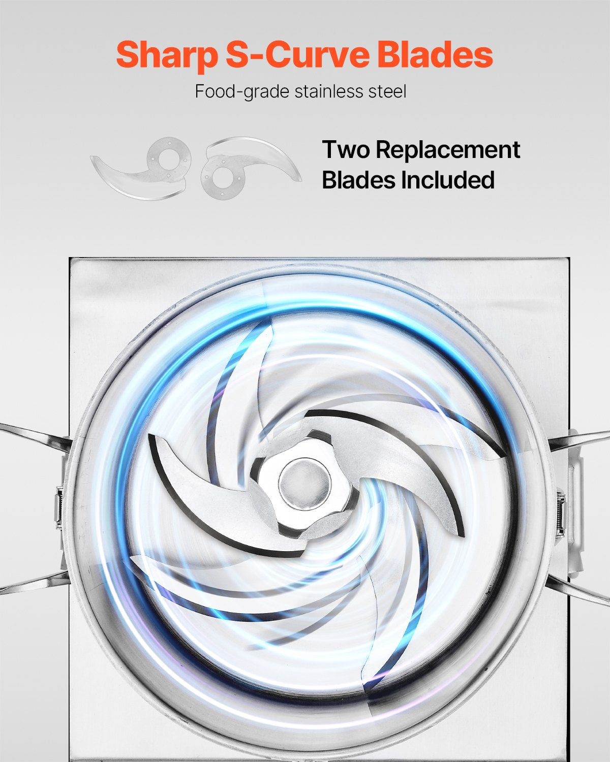 VEVOR Food Processor & Vegetable Chopper 10L Food-Grade Stainless Steel Blender