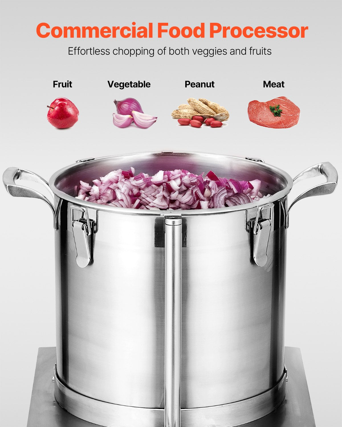 VEVOR Food Processor & Vegetable Chopper 15L Food-Grade Stainless Steel Blender