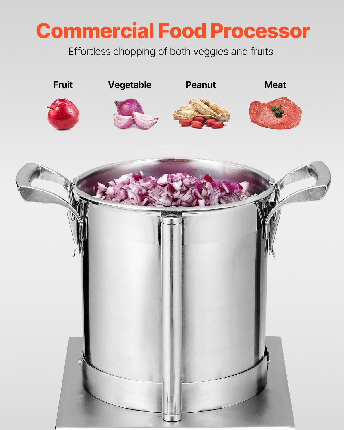VEVOR Food Processor & Vegetable Chopper 4L Food-Grade Stainless Steel Blender