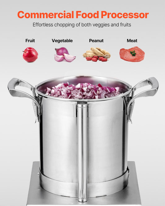 VEVOR Food Processor & Vegetable Chopper 4L Food-Grade Stainless Steel Blender