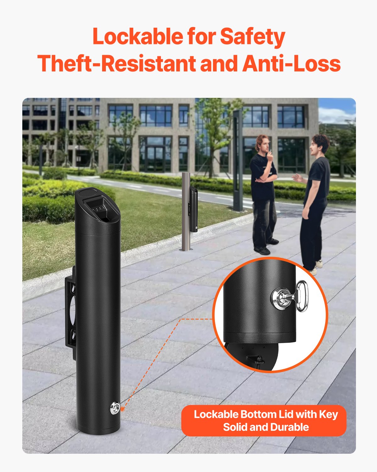 VEVOR Cigarette Butt Receptacle Stainless Steel Wall Mounted Disposal Silver