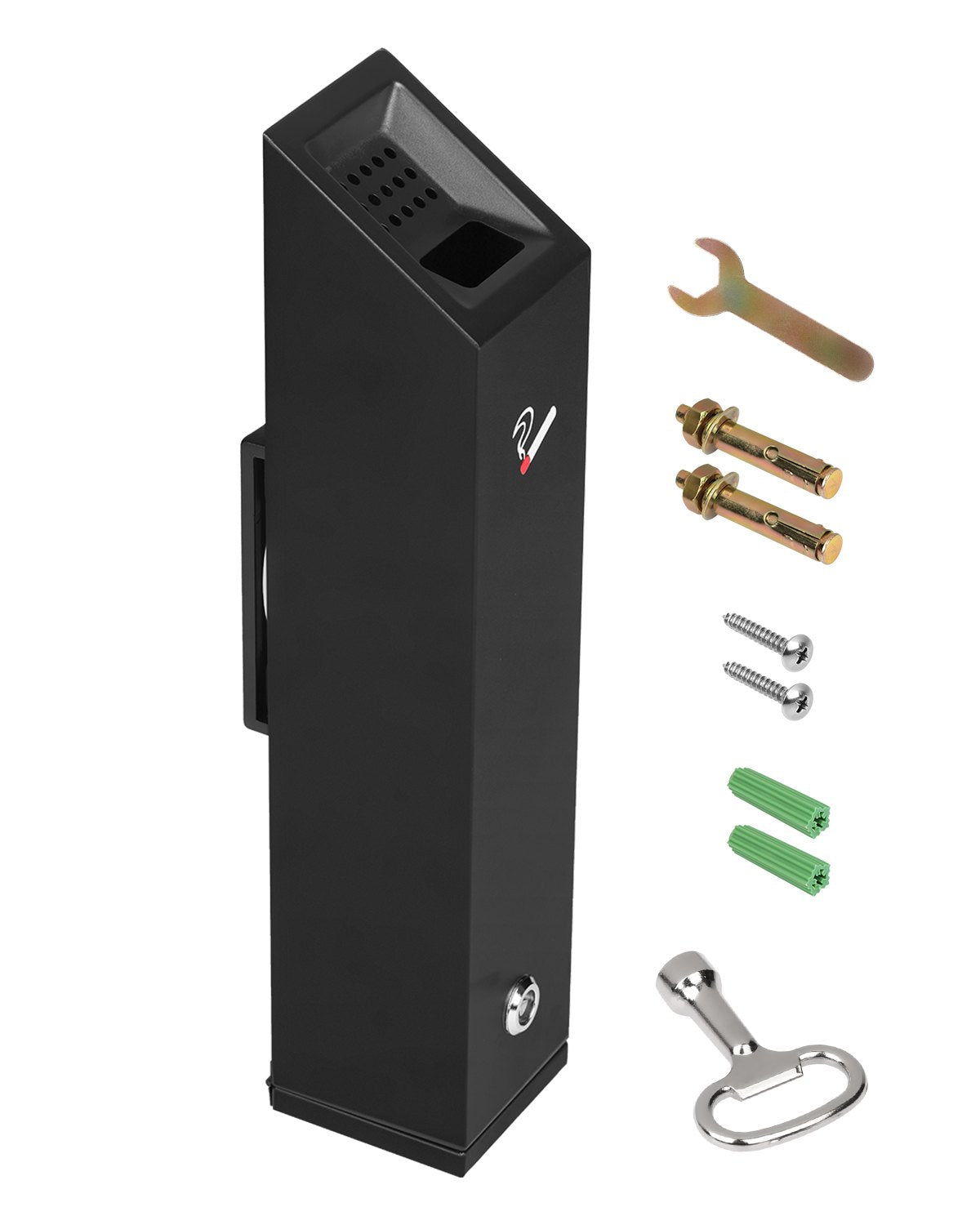 VEVOR Cigarette Butt Receptacle Stainless Steel Wall Mounted Butt Disposal Black