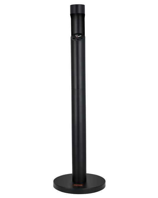 VEVOR Cigarette Butt Receptacle Freestand Outdoor Cylinder Butt Disposal Black