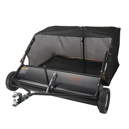 VEVOR Tow Behind Lawn Sweeper 44 inch, 25 cu. ft Large Capacity Heavy Duty Leaf