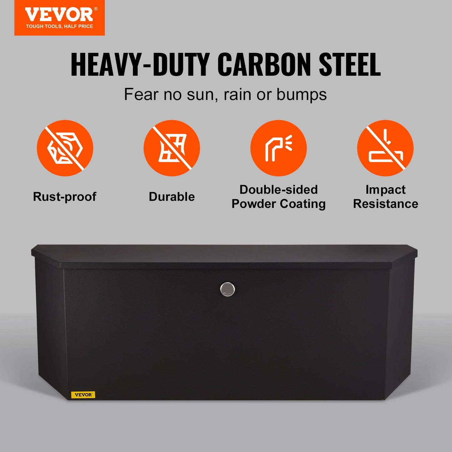 VEVOR Trailer Tongue Box, Carbon Steel Tongue Box Tool Chest, Heavy Duty Trailer
