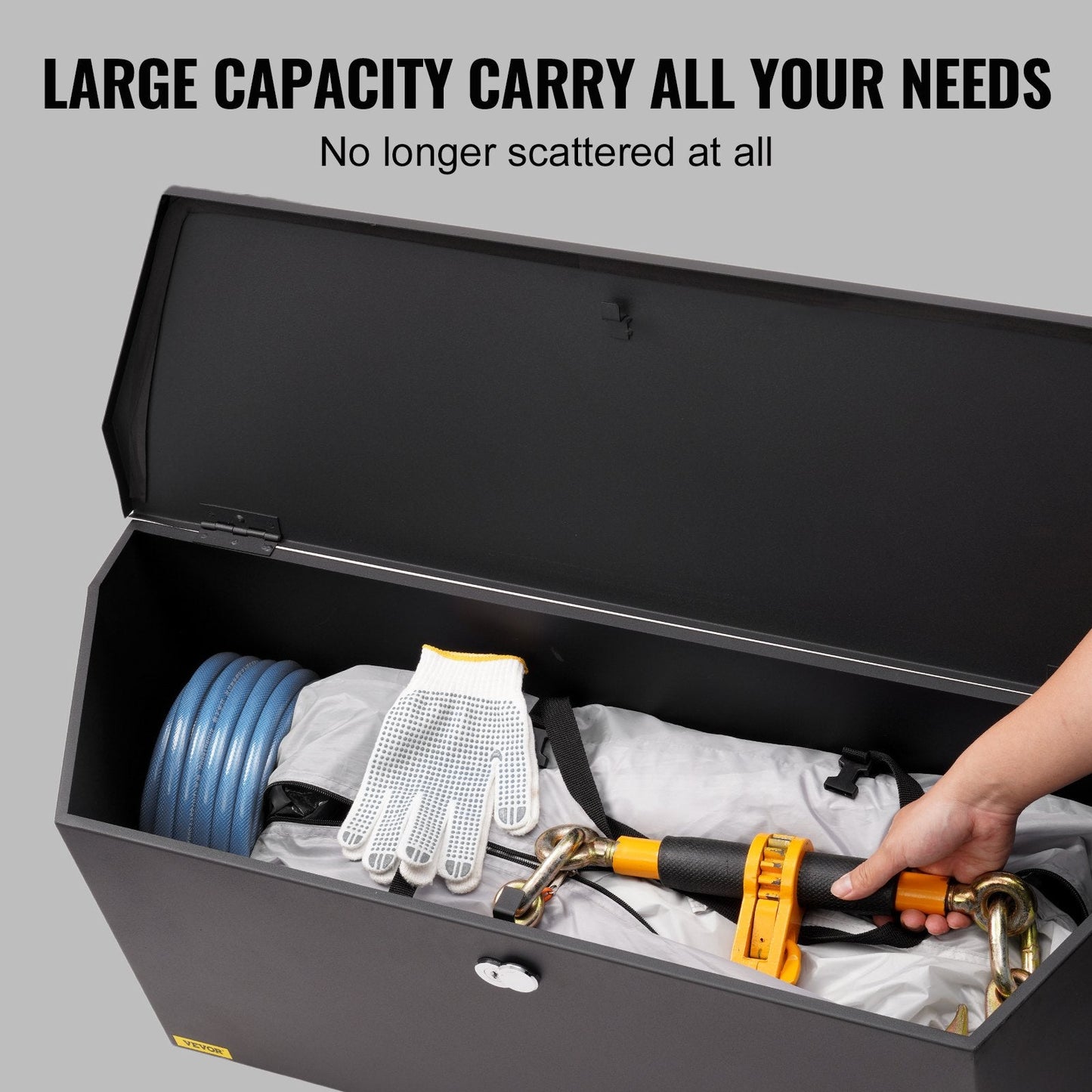 Heavy Duty Carbon Steel Trailer Tongue Tool Box, 91.44x30.48x30.48 cm, 30 kg