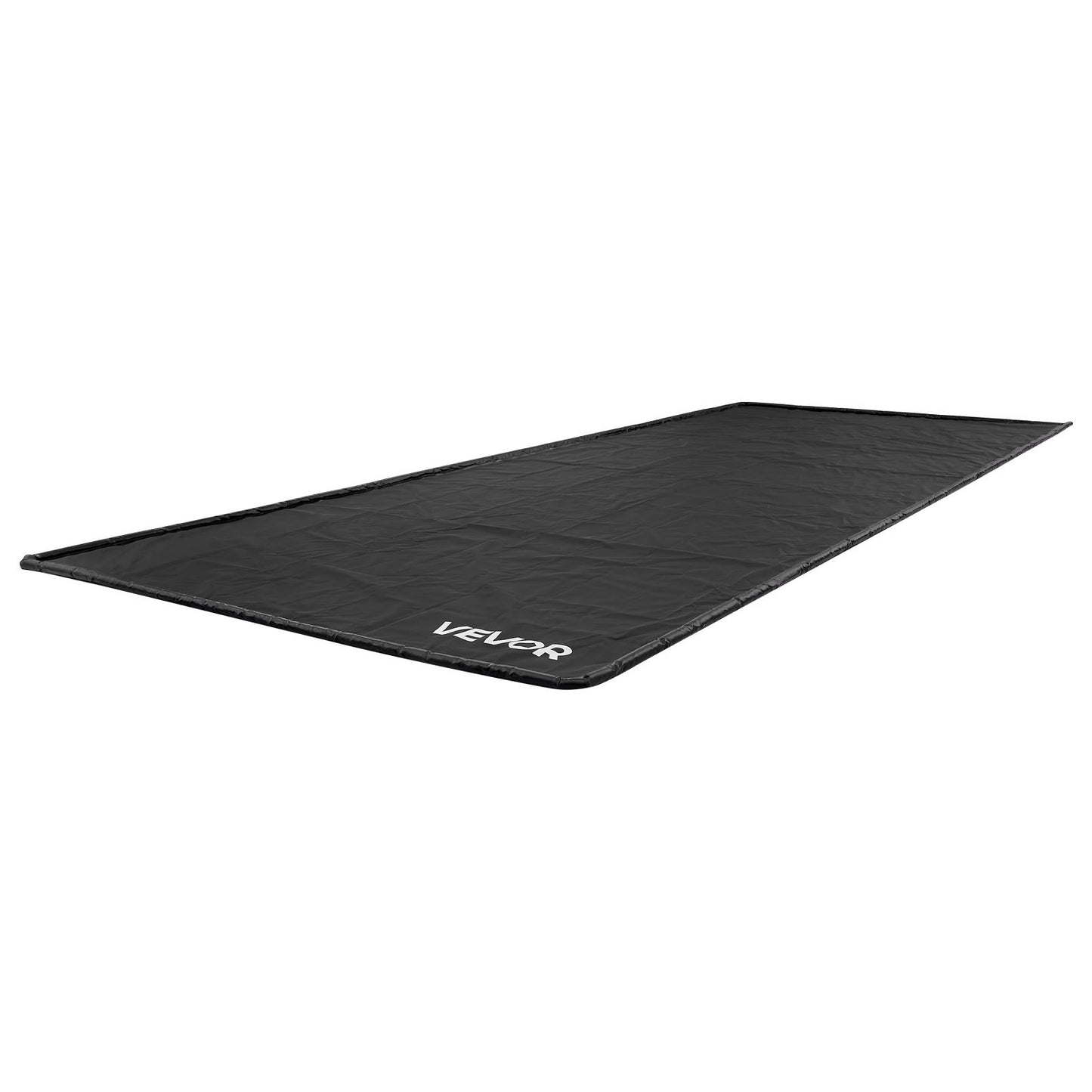 Containment Mat, 2.4 x 5.5 m, Non-Slip PVC Garage Floor Mat with a Cleaning Squeegee Broom, Heavy Duty Durable Waterproof Containment Protection from Snow, Rain and Mud for Cars Parking, Black