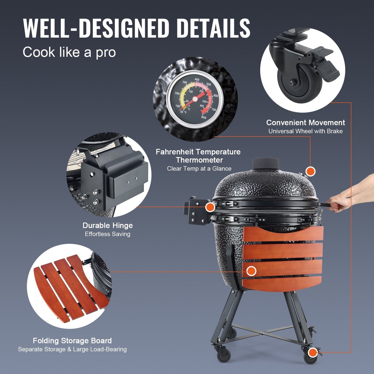 Portable Stainless Steel BBQ Grill with Cover and Cart for Outdoor Cooking