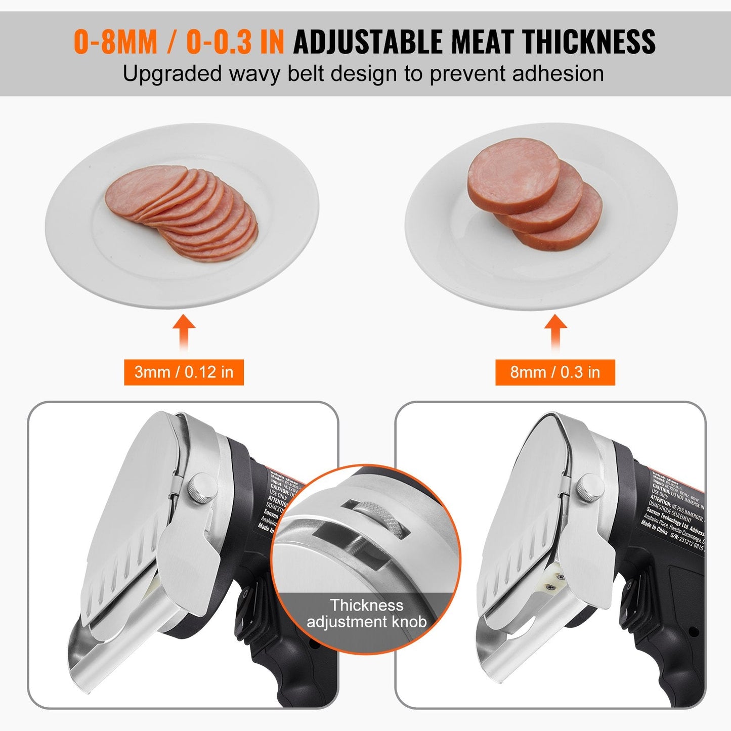 Electric Turkish Kebab Knife, 80W Commercial Gyro Cutter with Adjustable Thickness