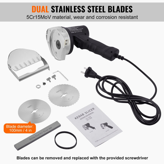 Electric Turkish Kebab Knife, 80W Commercial Gyro Cutter with Adjustable Thickness