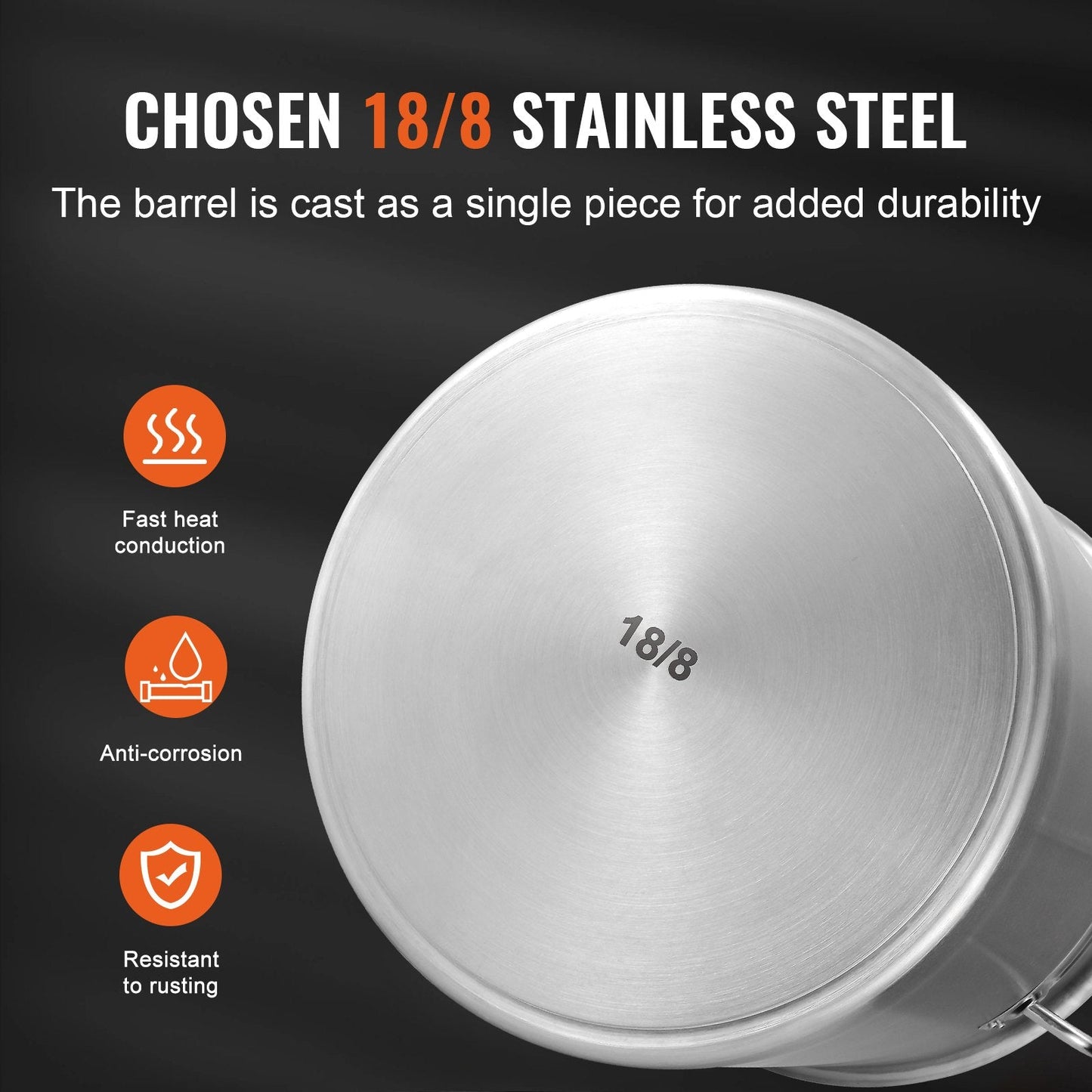 Stainless Steel 42 Quart Stockpot, 0.39m³, Multipurpose Cookware with Lid & Handle