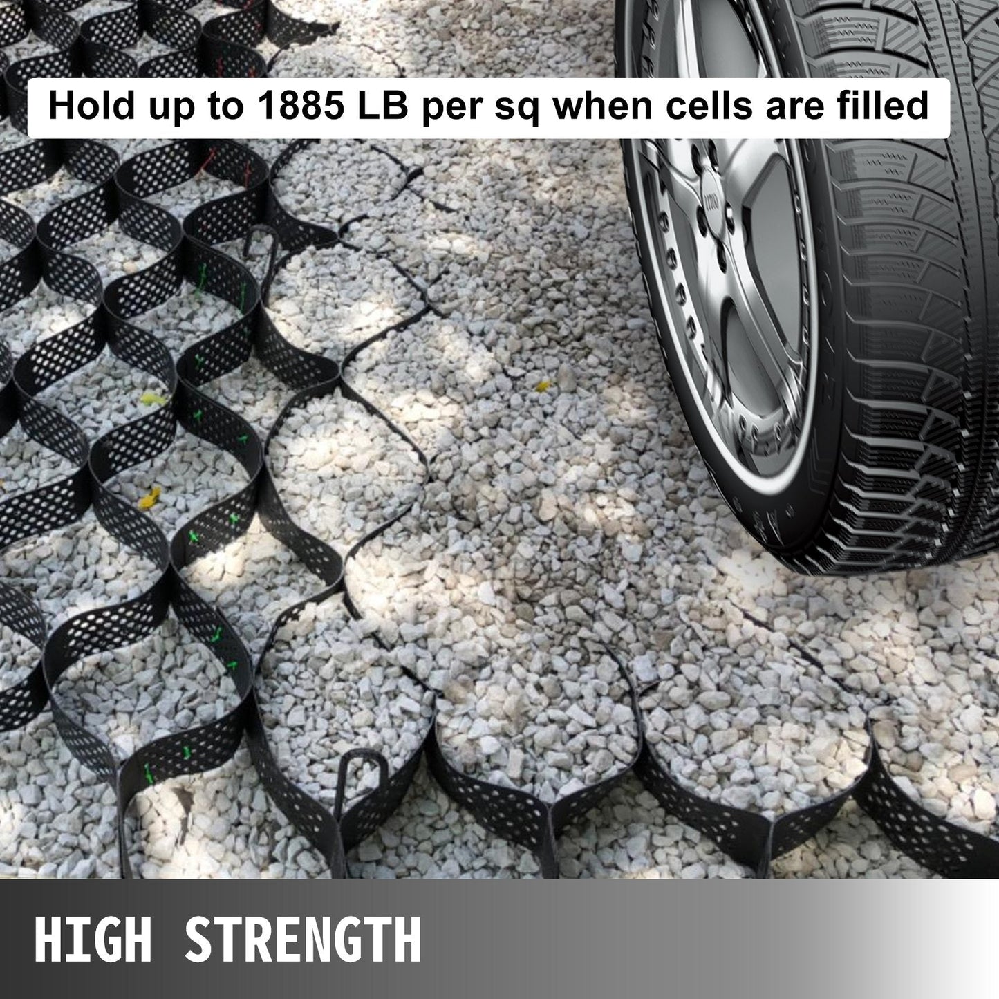 Heavy-Duty HDPE Geo Cell Grid 2.7x5.2m for Ground Stabilization and Driveways