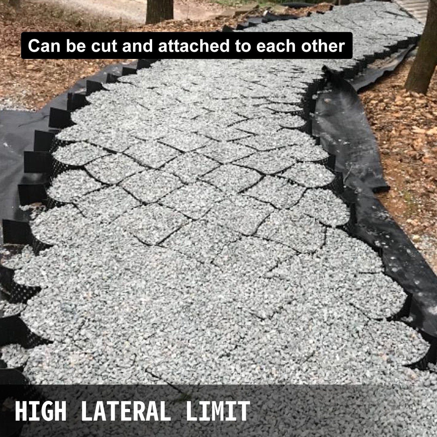 VEVOR Geo Grid Ground Grid Geo Cell Grid 9x17ft Gravel Geo Grid 2in High Tensile