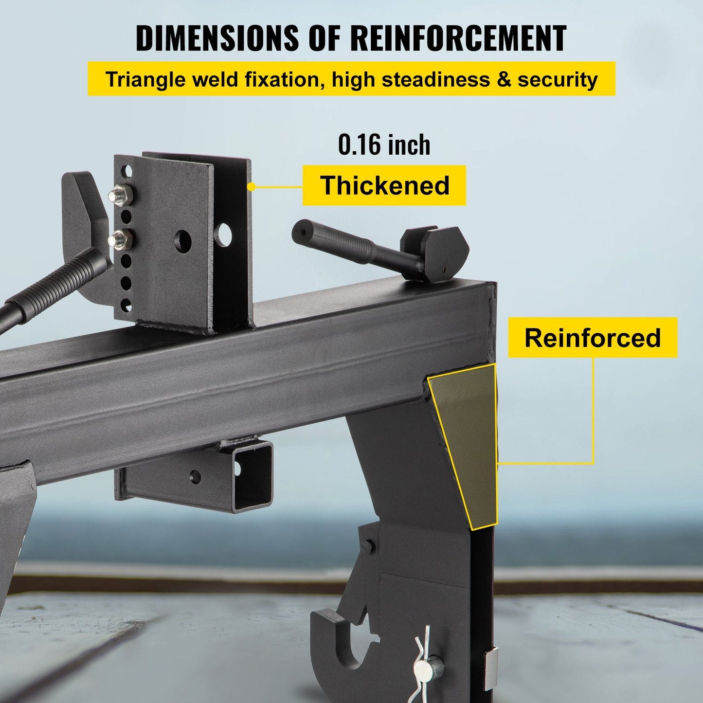 Heavy-Duty 3-Point Quick Hitch, 1360 kg Capacity, 70 cm Width, Black Alloy Steel