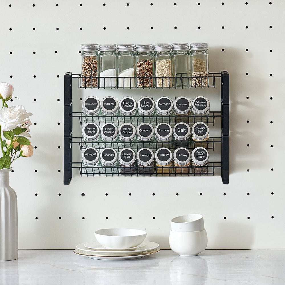 VEVOR Spice Rack Organizer for Cabinet Seasoning Storage Set Wall Mounted 4 Pack
