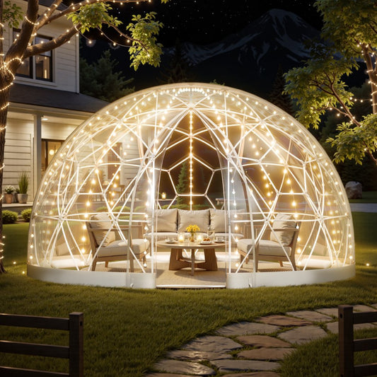 3.6 x 2.2 m Garden Bubble Tent for 4-7 Person Outdoor Clear Geodesic Dome