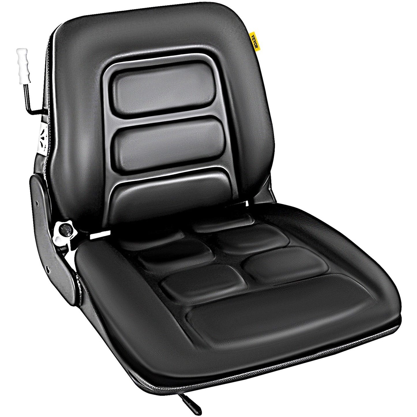 Universal Tractor & Forklift Seat with Adjustable Backrest, Waterproof, Black