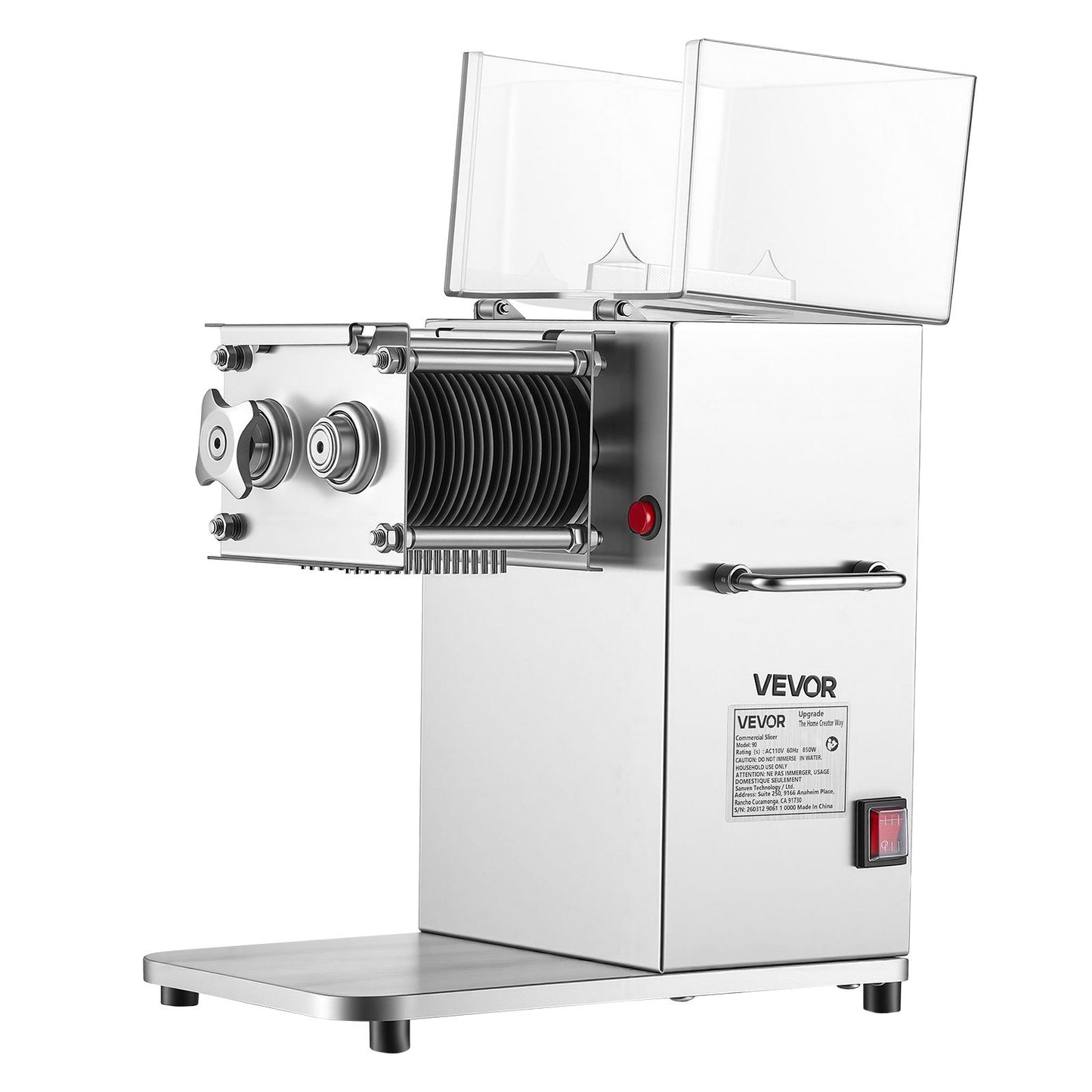 Meat Cutting Machine, 850W Commercial Slicer, 5mm Heavy Duty Stainless Steel Blade Shredder for Boneless Meat Soft Vegetables, Electric Food Slicers for Kitchen Restaurant Supermarket