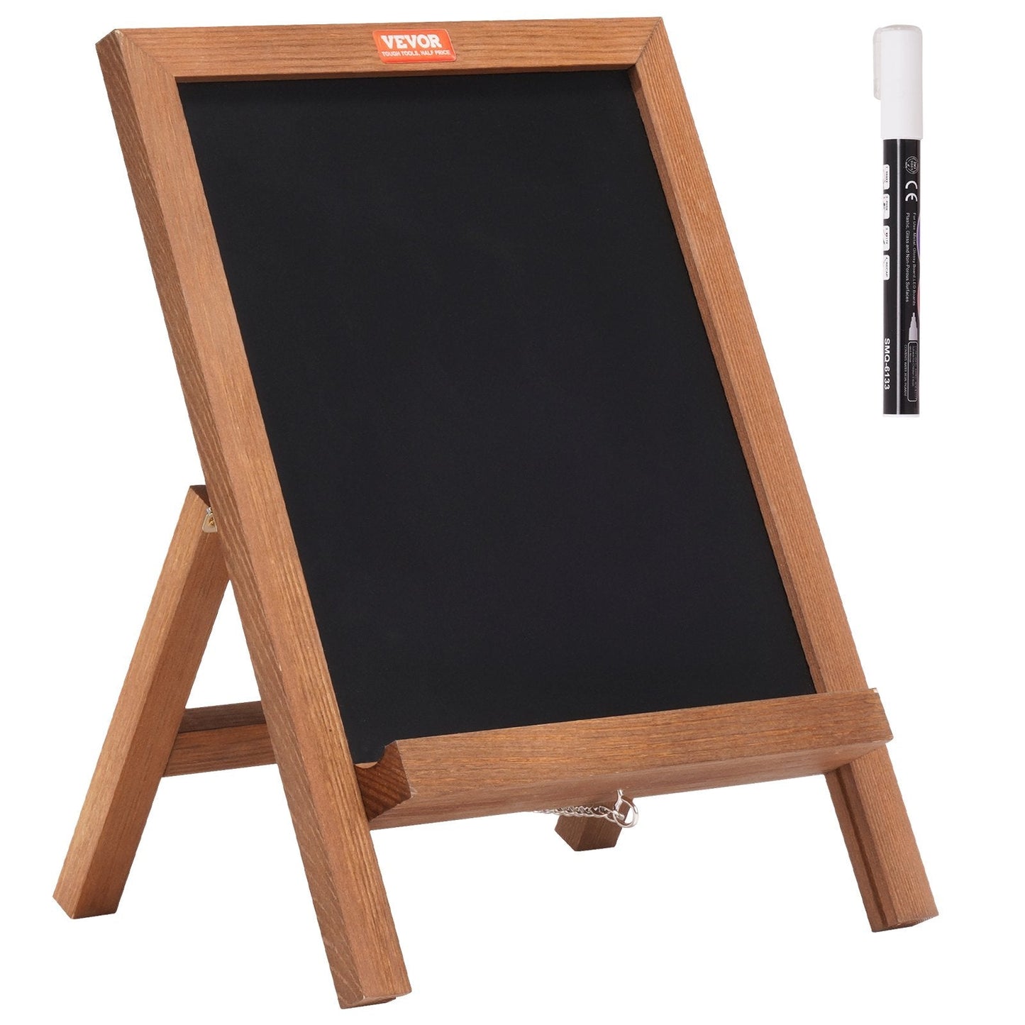 Rustic Brown Freestanding Chalkboard 0.36x0.25m with Chalks for Home & Events