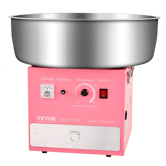 VEVOR Commercial Cotton Candy Machine Sugar Floss Maker 1000W for Party Pink