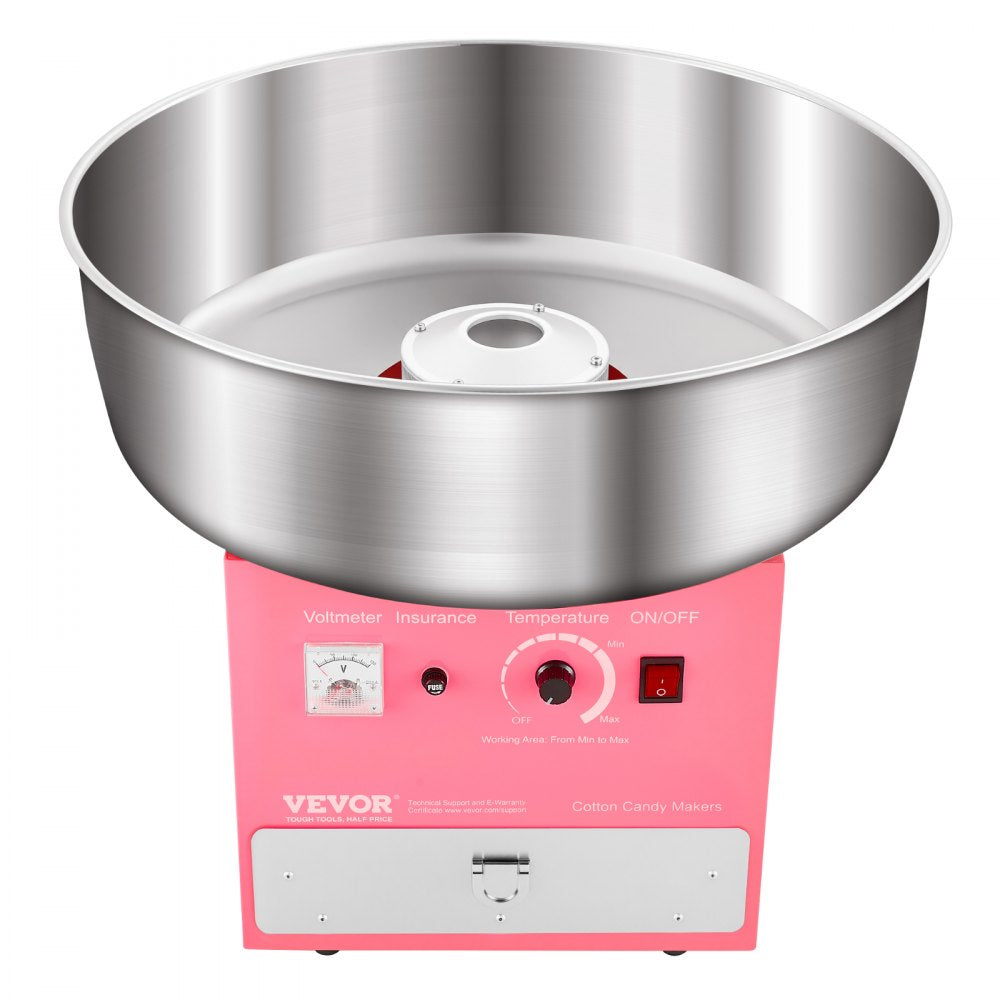 VEVOR Commercial Cotton Candy Machine Sugar Floss Maker 1000W for Party Pink