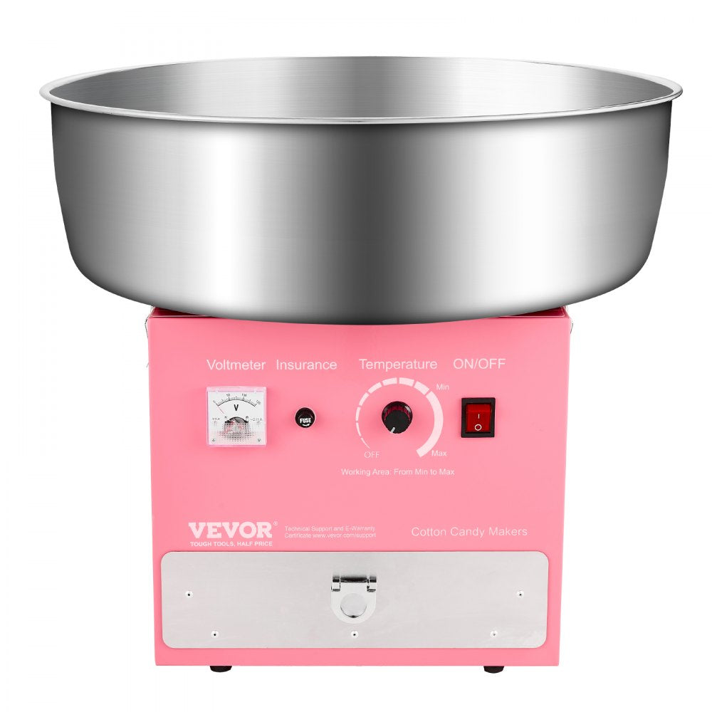 VEVOR Commercial Cotton Candy Machine Sugar Floss Maker 1000W for Party Pink