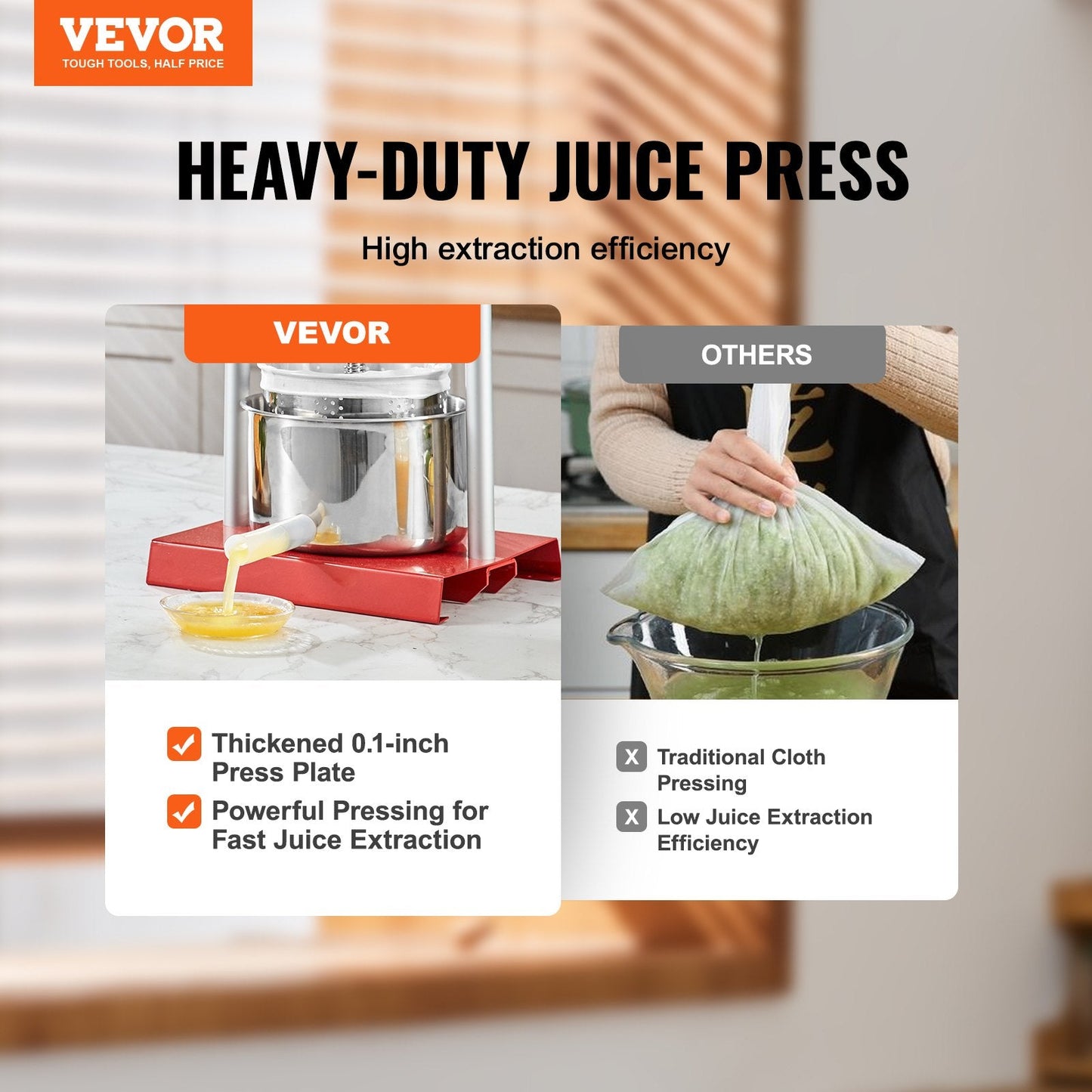 Manual Fruit Wine Press, 2L Capacity, Stainless Steel Barrels, Easy Squeeze Juicer