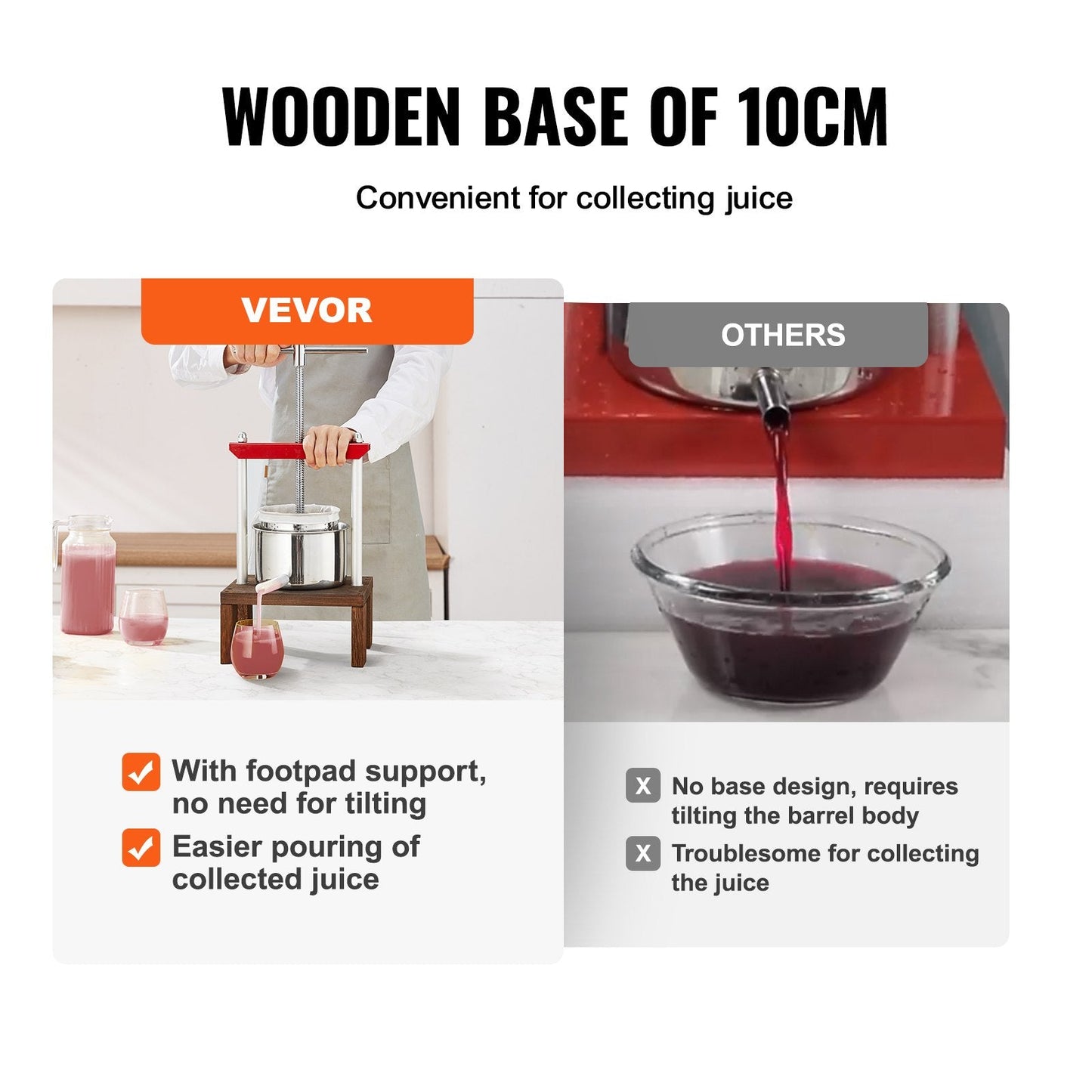 Stainless Steel Manual Fruit Wine Press, 2L Capacity for Home Juicing
