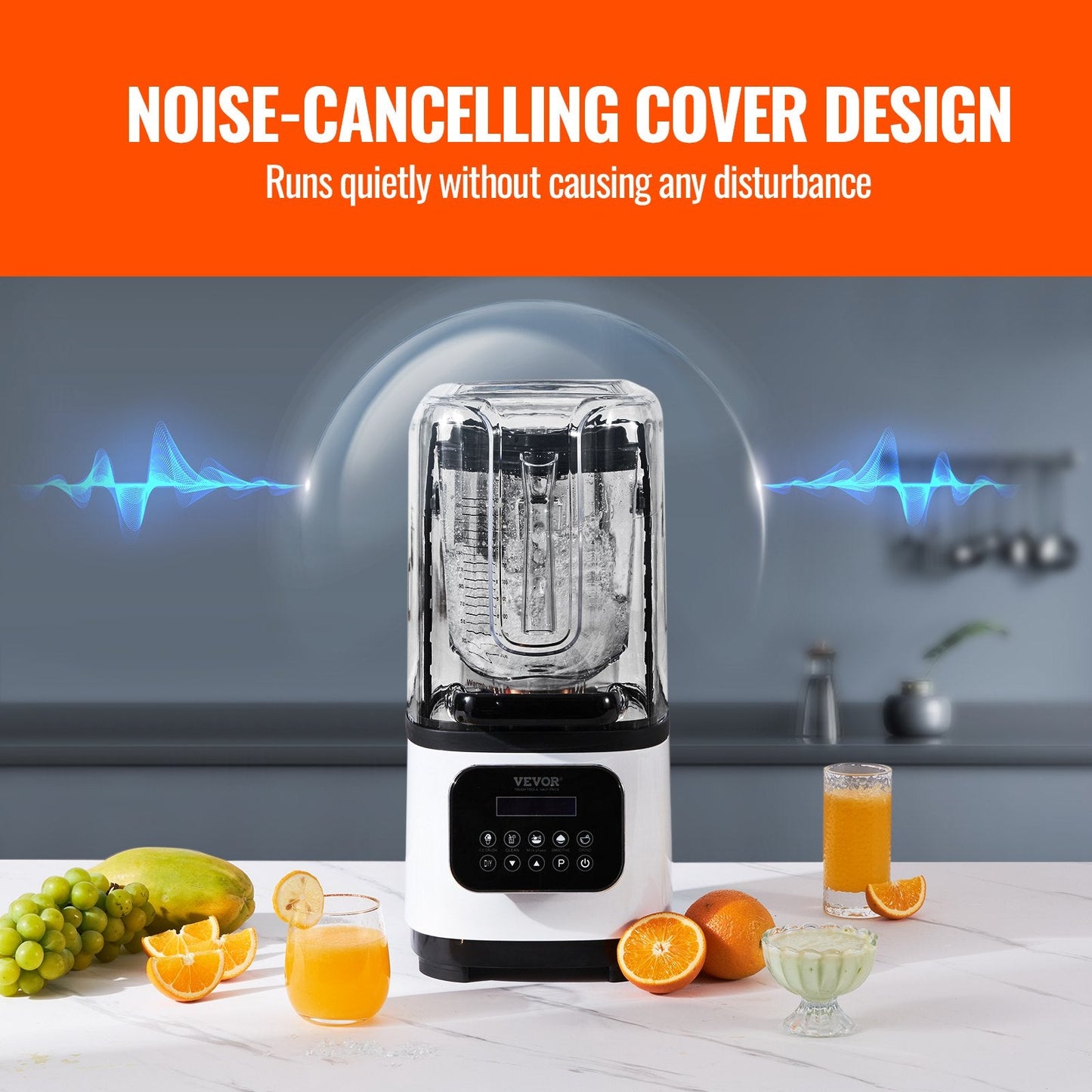 Professional 2L Blender with Shield, 9-Speed, 5-Function, 2200W, Quiet & Durable
