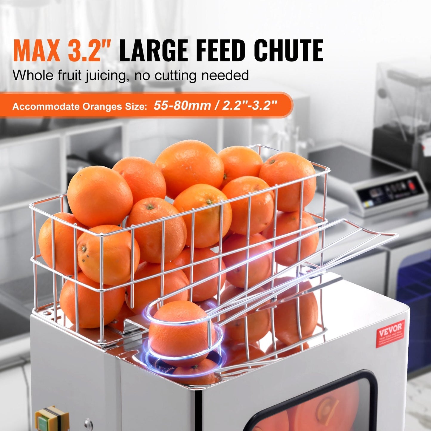 Commercial Stainless Steel Orange Juicer, 120W, 20 Oranges/Min, 41kg