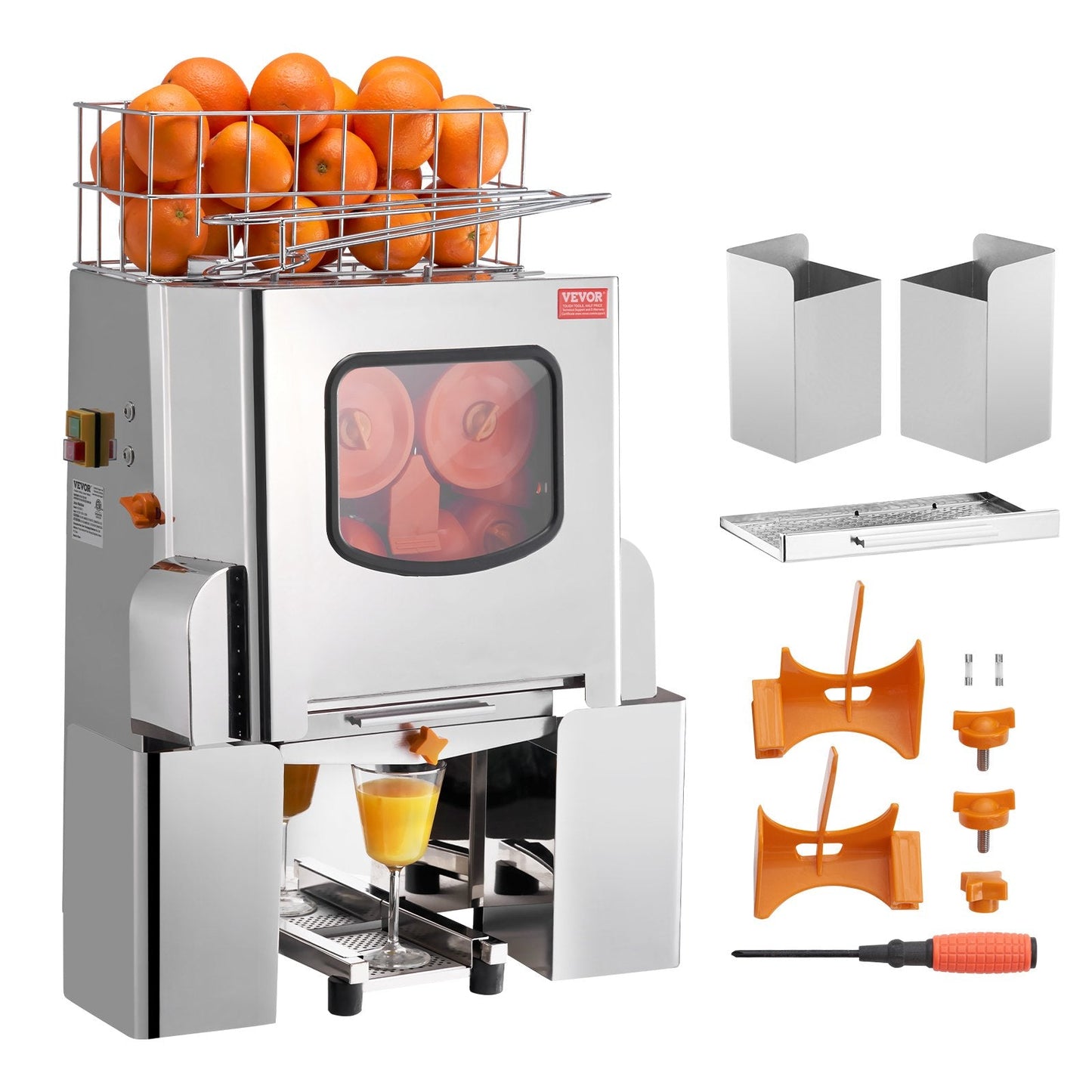 Commercial Stainless Steel Orange Juicer, 120W, 20 Oranges/Min, 41kg