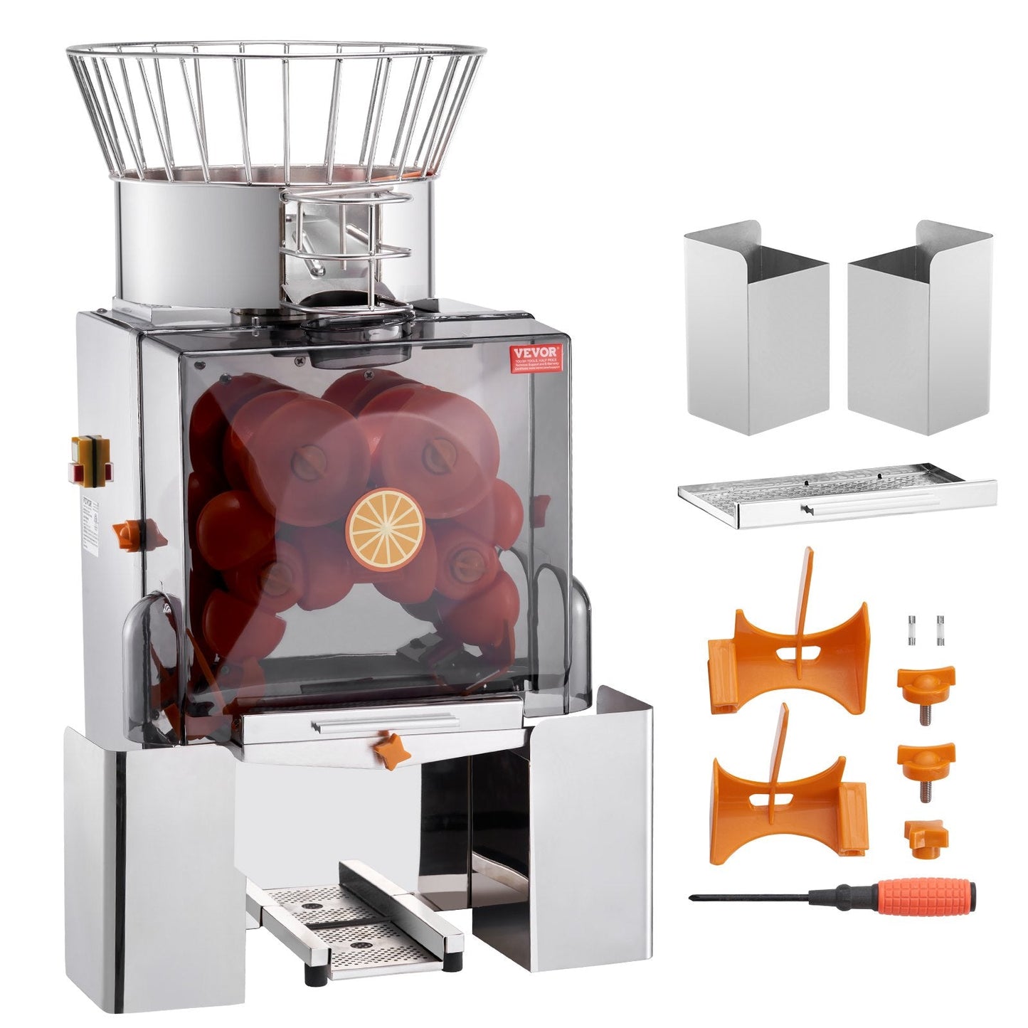 Commercial 120W Stainless Steel Orange Juicer, 25 Oranges/Min, 55kg, 0.9m Tall