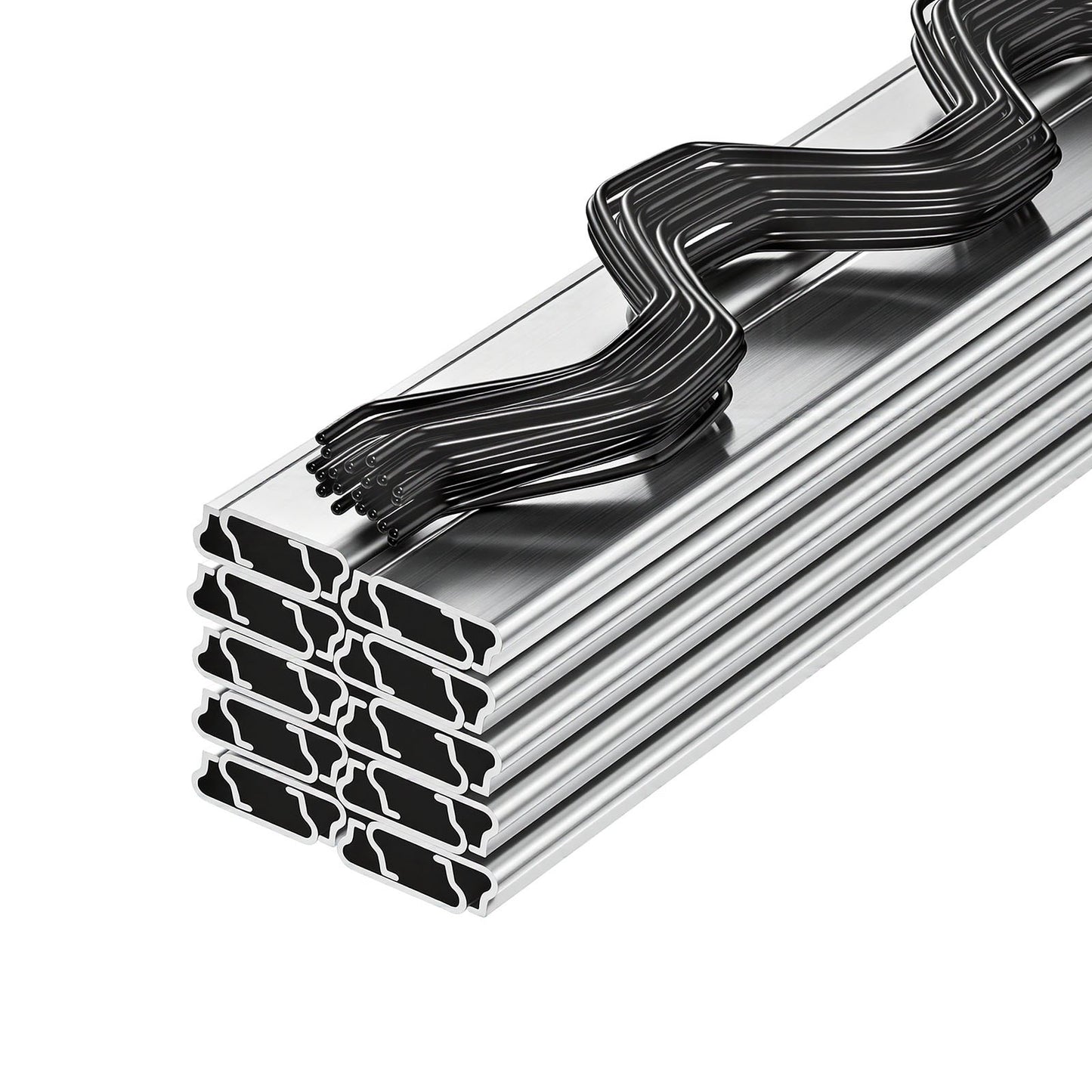 Greenhouse Spring Wire and Lock Channel, 20 Packs 2m PVC-Coated Wiggle Wire & Aluminum Alloy Channel Bundle Kit with Included Screws, 1.2mm Thickened, Poly Film & Shade Cloth Attachments