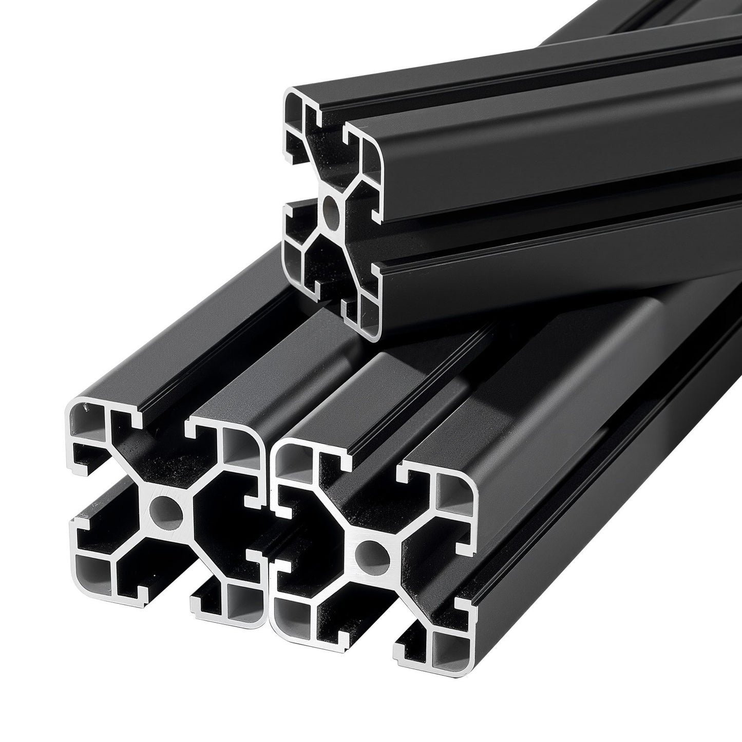 4PCS 4040 Aluminum Extrusion Profile, 15.75 Inch 400 mm, T Slot European Standard Anodized Linear Rail, High-Strength Extruded Aluminum Rail, for 3D Printer Parts and CNC DIY Workbench, Black
