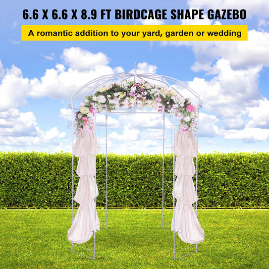 VEVOR Birdcage Shape Garden Arbor, 9\' High x 6.6\' Wide, Heavy Duty Wrought Iron
