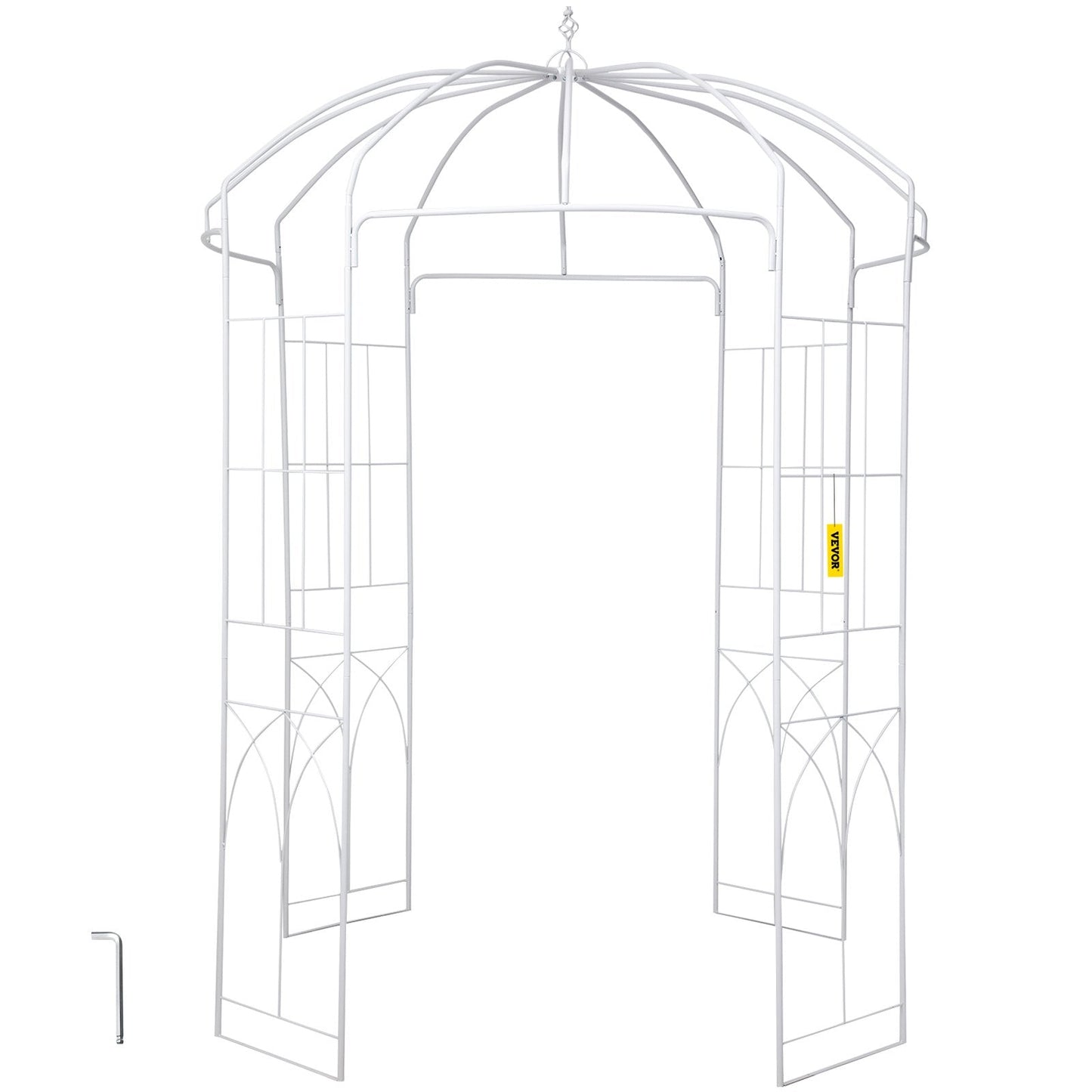 Birdcage Garden Arbor: 2.7m High, 2m Wide Wrought Iron Wedding Arch Trellis