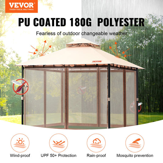 VEVOR Patio Gazebo for 6-8 Person, 3.05 x 3.05 m Backyard Gazebo, with Mosquito