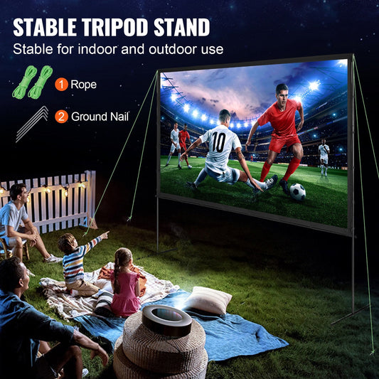 120" (3.05m) 4K HD Outdoor Projector Screen with Stand for Home Theater