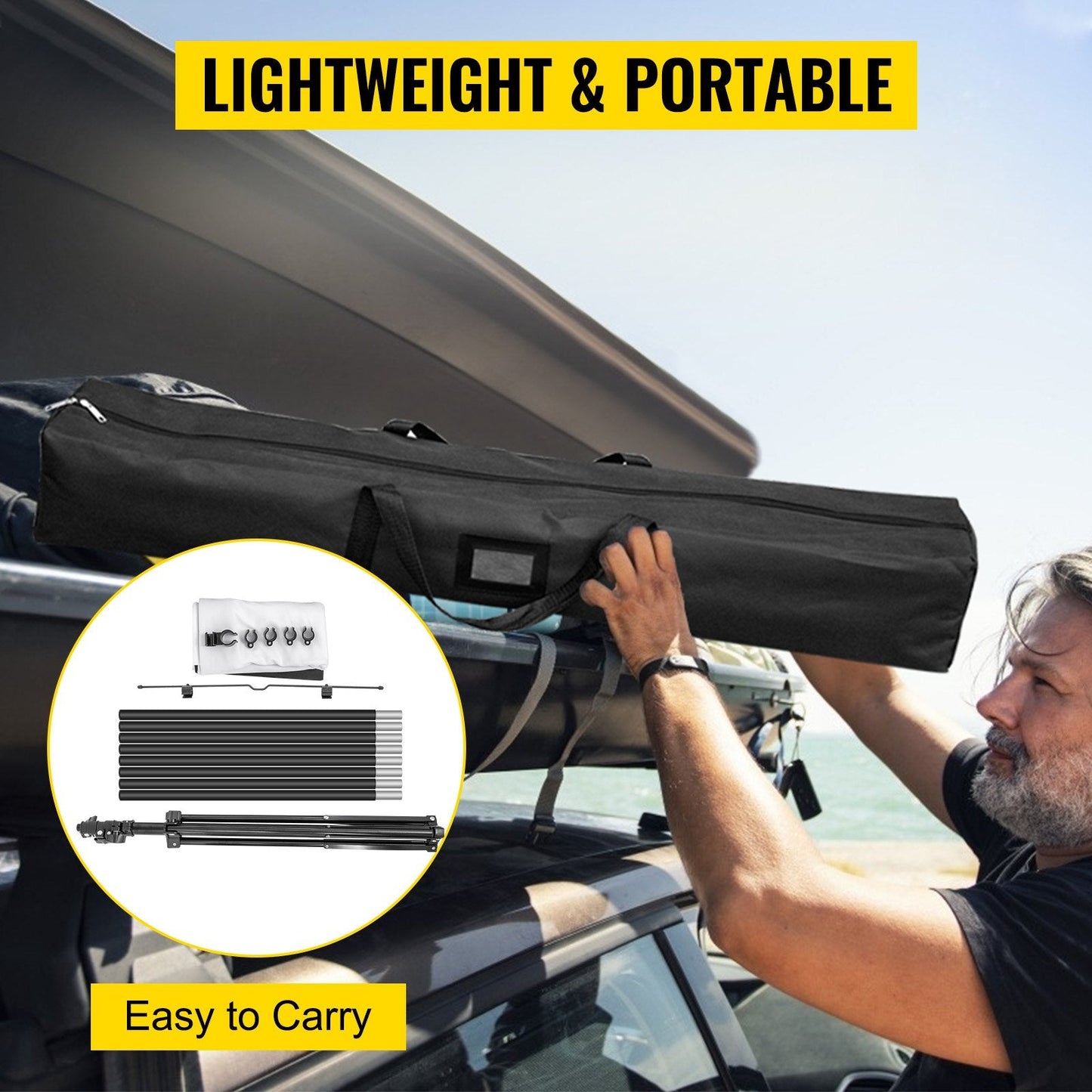 90" (2.29m) Portable 4K HD Projector Screen with Adjustable Tripod Stand
