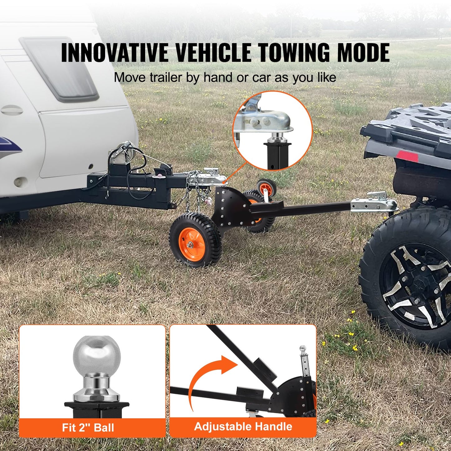 VEVOR Adjustable Trailer Dolly, 680.4 kg Tongue Weight Capacity, 2 in 1 Trailer