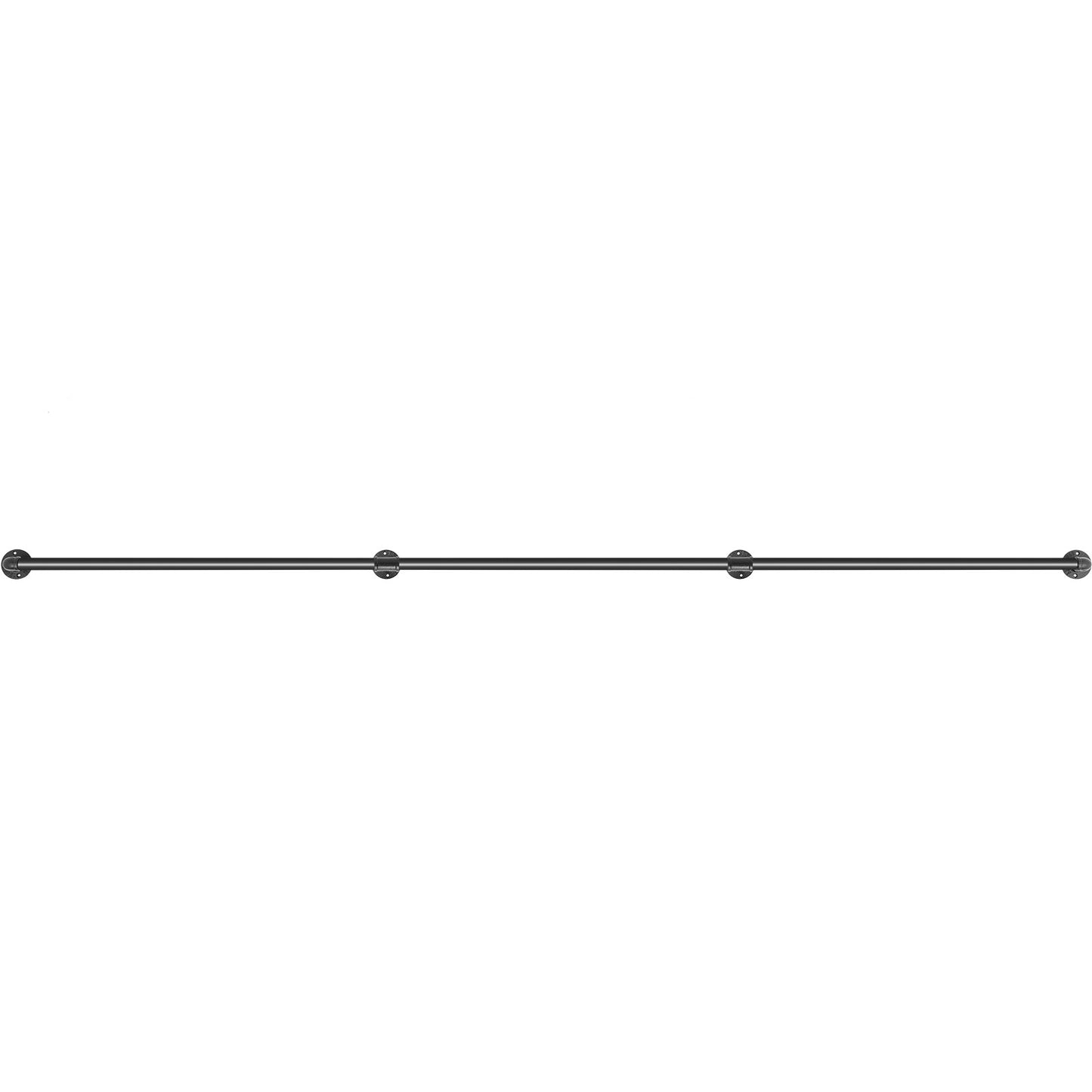 Pipe Stair Handrail, 3m Staircase Handrail, 200KG Load Capacity Carbon Steel Pipe Handrail, Industrial Pipe Handrail with Wall Mount Support, Round Corner Wall Handrailing for Indoor, Outdoor